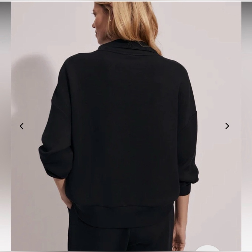 Varley Hawley Black Half-Zip Sweat Oversized Doublesoft Sweatshirt Pullover Xs — image 3 of 8